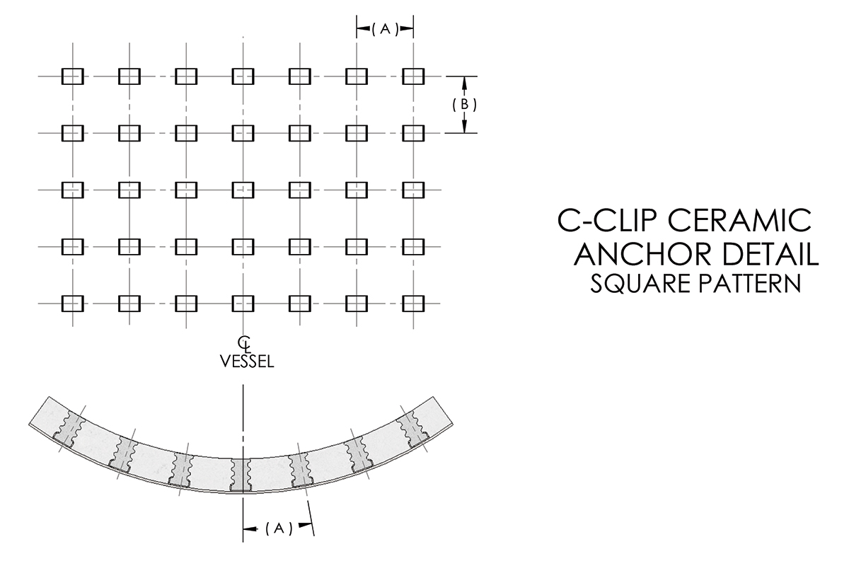 C-Clip Ceramic Anchor Square Pattern Detail